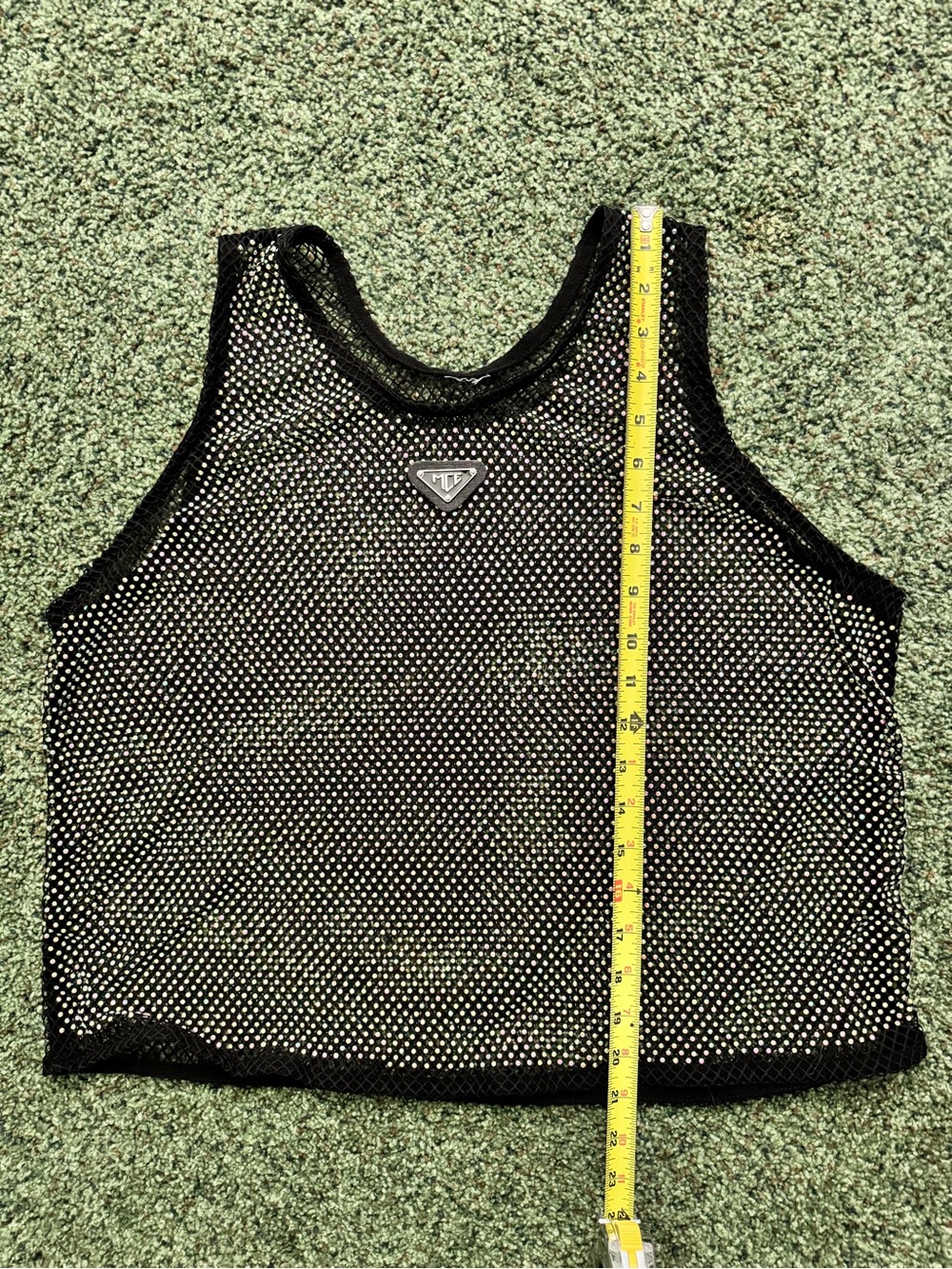 Men’s MCE Sheer Mesh Rhinestone Tank Top in Black - Size Large - Picture 5 of 7